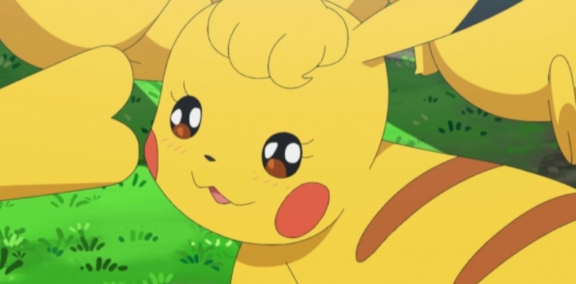 Compare nella serie animata il primo Pikachu femmina con una pettinatura di Let's Go