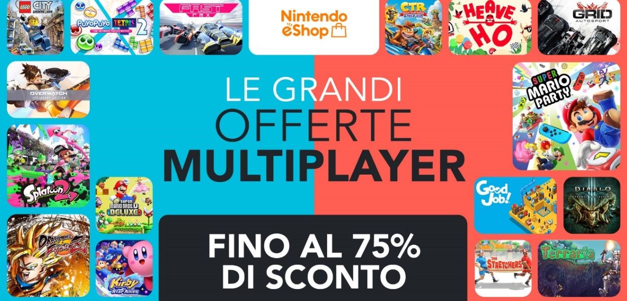 Più di 100 titoli multiplayer in sconto fino al 75% sul Nintendo eShop