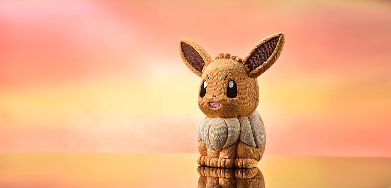 Eevee diventa una bambola tradizionale giapponese