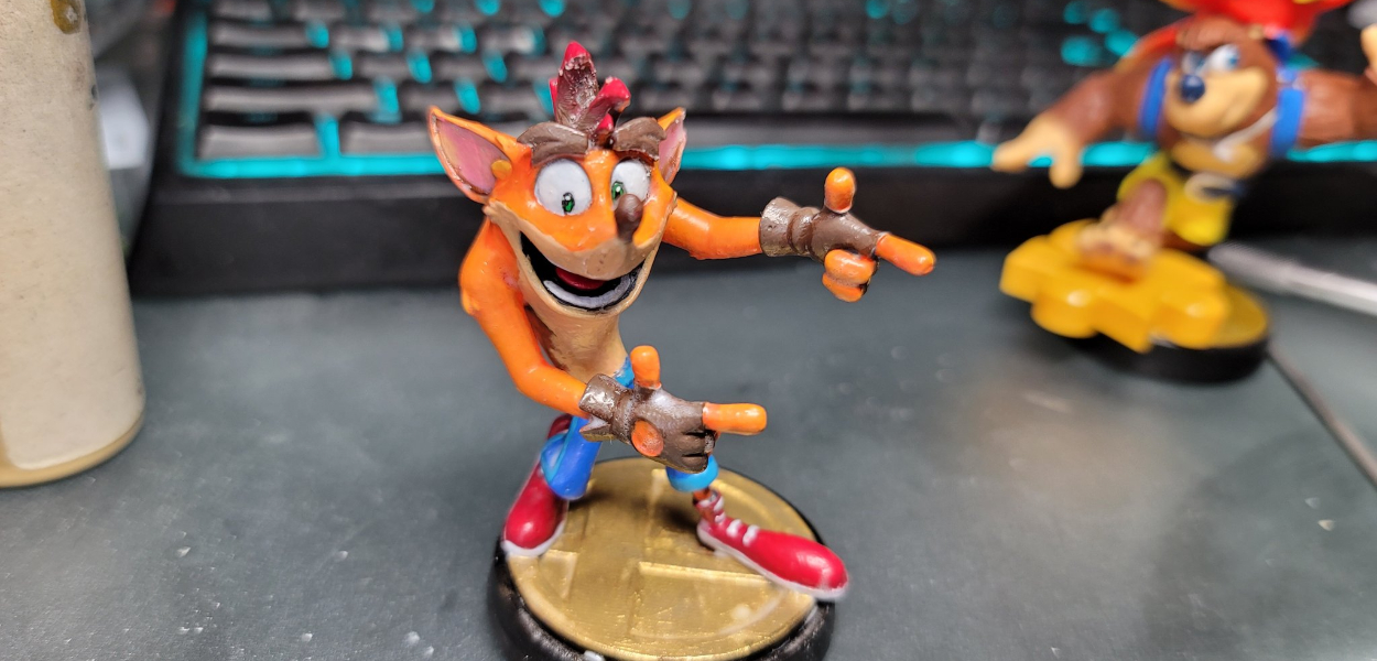 Un fan ha creato l'amiibo di Crash Bandicoot