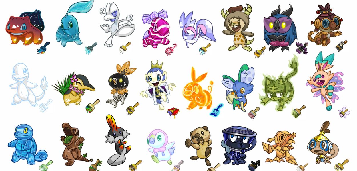 Un fan ridisegna i Pokémon iniziali nello stile dei Neopets