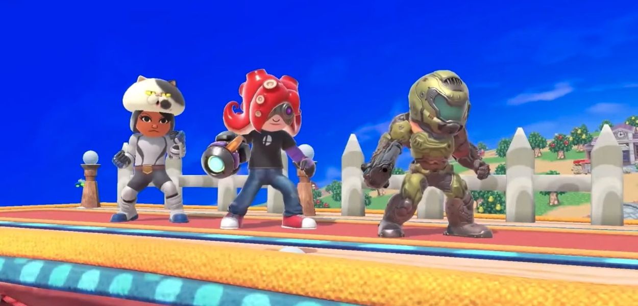 Super Smash Bros. Ultimate: ecco i costumi per Mii di Splatoon e DOOM Slayer