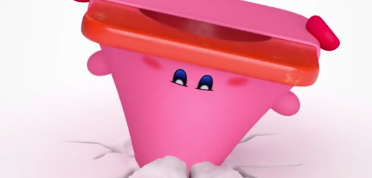 Kirby diventa un cono stradale nel nuovo video di Nintendo sulla boccomorfosi