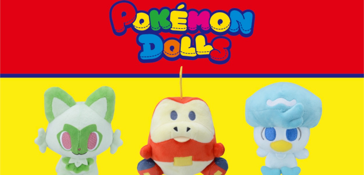 Nei Pokémon Center giapponesi arrivano le Pokémon Dolls di Sprigatito, Fuecoco e Quaxly