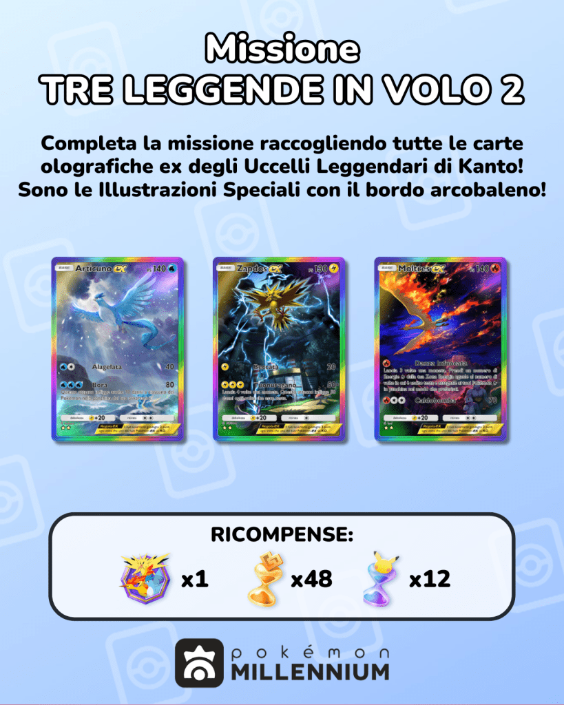 uccelli leggendari kanto gcc pokémon pocket