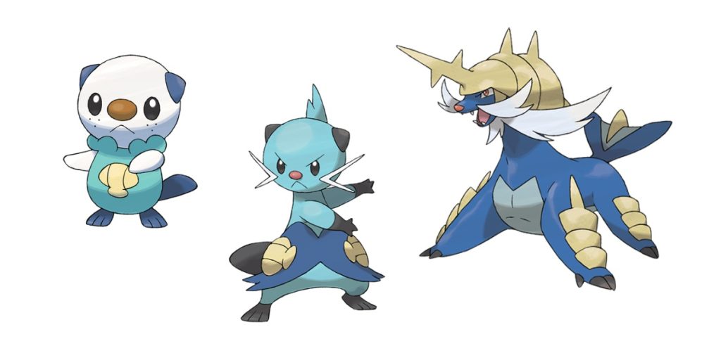 Oshawott Dewott Samurott Unima